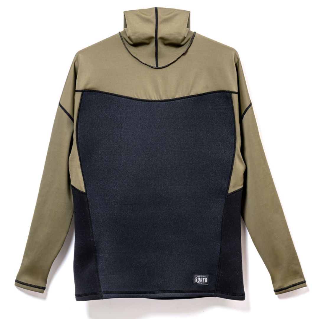 SURF8 フード付き長袖タッパー Lサイズ BLK/ブラウン SURF8 フード付き長袖タッパー Lサイズ BLK/ブラウン